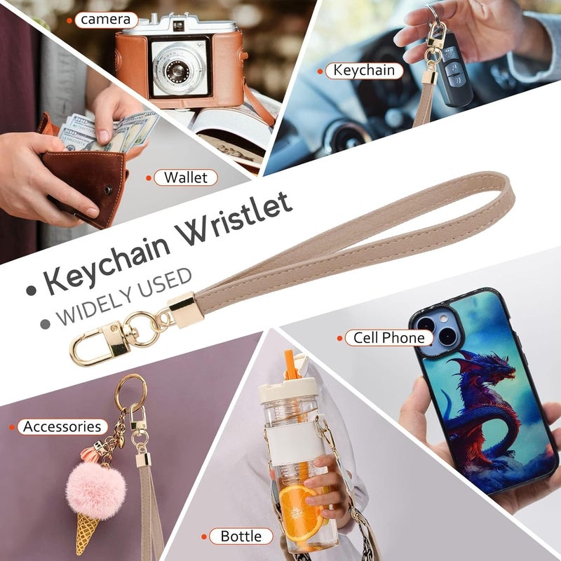 KNGITRYI Small Wristlet Wallets for Women RFID Credit Card Holder Wallet Keychain Wristlet Wallet Credit Card Wallets for Women (Khaki) - Image 5